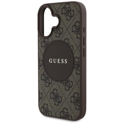6. Guess 4G Circle Classic Logo MagSafe case for iPhone 16 - brown