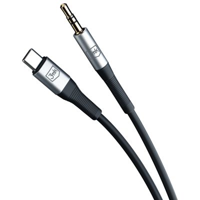 2. 3mk AUX minijack 3.5 mm / USB-C cable - silver