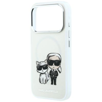 6. Karl Lagerfeld Smooth Karl & Choupette Bodies Sketch MagSafe Case for iPhone 18 Pro / 17 Pro - Beige
