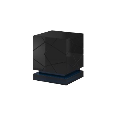 QIU bedside table 2 pcs. 46x41.5xH53 gloss black/gloss black