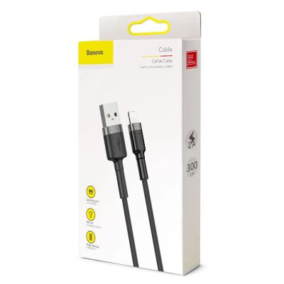 9. Baseus Cafule USB-A / Lightning 2A QC 3.0 cable 3 m - black and gray