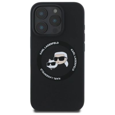 3. Karl Lagerfeld KLHMP16XSKCHTCK iPhone 16 Pro Max 6.9" black/black hardcase Silicone Karl&Choupette Heads MagSafe