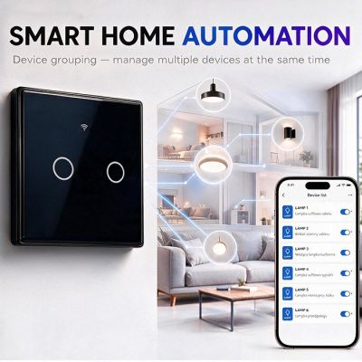 2. QOLTEC LIGHT ON/OFF SWITCH | TOUCH 2-CHANNEL | WI-FI | TIMER | TUYA | BLACK