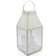 ADVENT LANTERN RORATY LED LANTERN 35CM 3 CANDLES WHITE