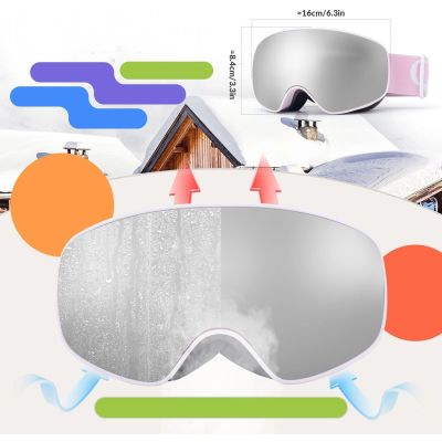 4. Qunature Pink Children's skiing goggles (medium/large children's version)