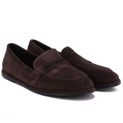 4. Women's Chocolate-Brown Leather Loafers Vinceza 67028