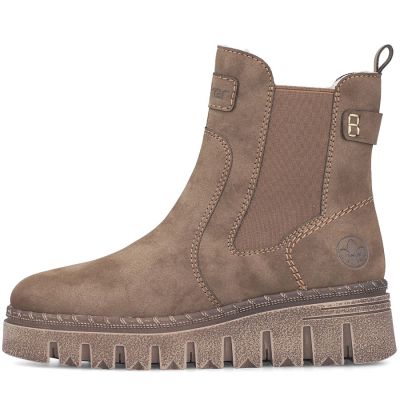 3. Comfortable beige women’s wedge ankle boots Rieker Z8960-25