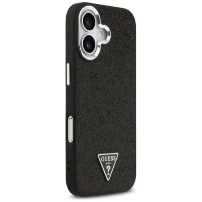 4. Guess Glitter Triangle Logo MagSafe Case for iPhone 17 - Black
