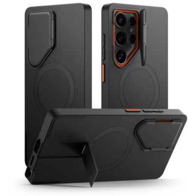 Tech-Protect Kevlar Aura MagSafe Case for Samsung Galaxy S25 Ultra - Black/Orange