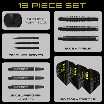 6. Harrows NX-90 Black Edition QP darts 90% steeltip