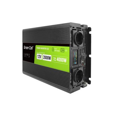 20. GREEN CELL LCD INVERTER 12V/230V 2000W/4000W PURE SINE INVGC12P2000LCD