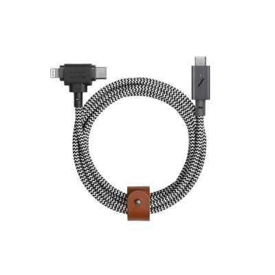 Native Union Belt Cable Duo Pro 240W USB-C - USB-C / lightning, 2.4 m (zebra)