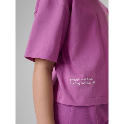 4. Loose T-shirt with a girl's print 4F 4FJRSS26TTSHF3827-51S