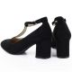 3. Black suede pumps with a strap, Mascara 834284