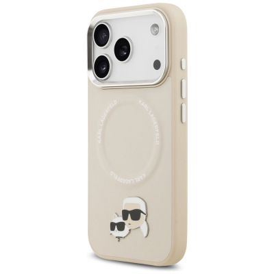 2. Karl Lagerfeld Karl & Choupette Pins MagSafe Case for iPhone 17 Pro Max - Beige