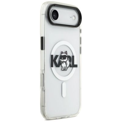 4. Karl Lagerfeld IML Choupette Sketch Logo MagSafe iPhone Air Case - Clear