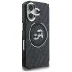 4. Karl Lagerfeld IML Glitter Karl & Choupette Heads Logo MagSafe Case for iPhone 16 - Black
