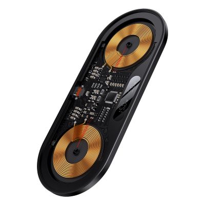 8. Baseus Digital LED Display dual wireless charger with digital display 20W black (WXSX010101)