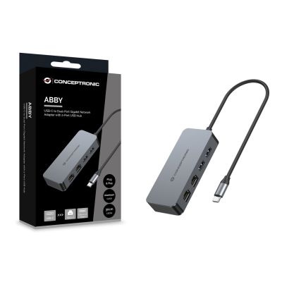 5. Conceptronic ABBY24G Docking Station Wired USB 3.2 Gen 1 (3.1 Gen 1) Type-C Gray