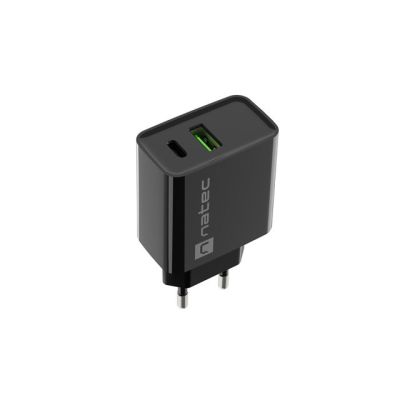 2. NATEC RIBERA USB-A + USB-C 20W POWER DELIVERY CHARGER BLACK NUC-2062