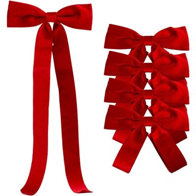 DECORATIVE RED BOWS 2x19x48CM 4 PCS MICA
