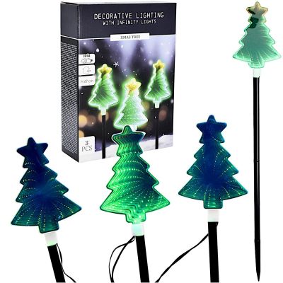 DECORATIVE LAMPS OUTDOOR PATH STICK 3 PCS CHRISTMAS TREE MIRROR