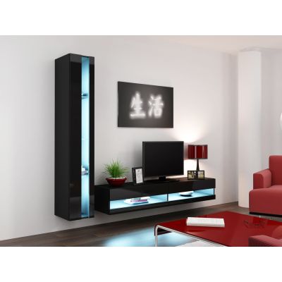 4. TV cabinet VIGO NEW '140' 30/140/40 black/black-polished