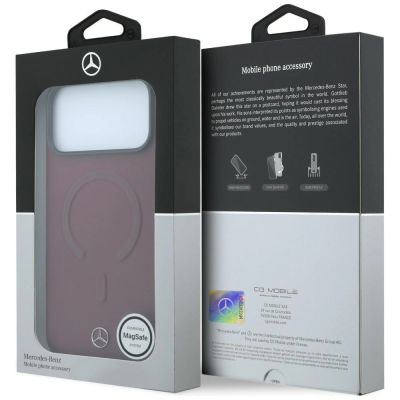 8. Mercedes Leather 3D MagSafe Case for iPhone 18 Pro / 17 Pro - Burgundy