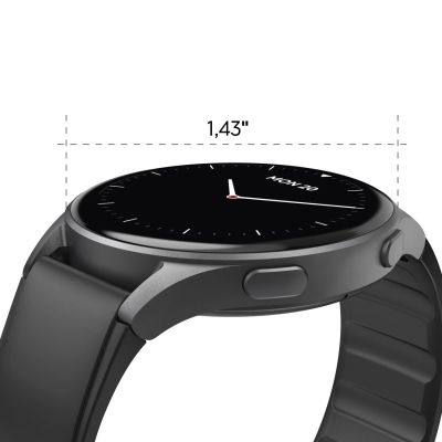4. Hama 8900 GPS AMOLED Smartwatch 1.43" with Silicone Strap - Black