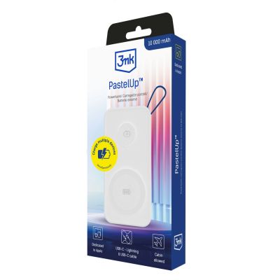 12. Powerbank 3mk PastelUp 10,000mAh 22.5W USB 1A1C - white