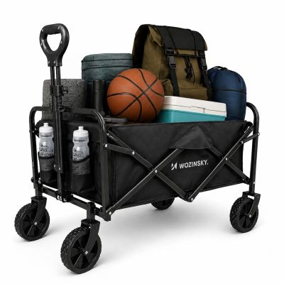 2. Wozinsky WZP-80 beach, tourist, garden, durable, wide wheels, up to 80 kg - black