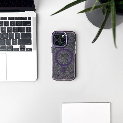 5. Glitter Case MagSafe for iPhone 16 Pro Max - purple with glitter