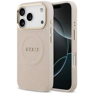 Guess Peony Hot Stamp MagSafe Case for iPhone 17 Pro - Pink