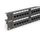 4. Digitus Patch Panel 19'' 48x RJ45, LSA vertical, cat.6, unshielded, 2U, black, cable guide, labeling fields