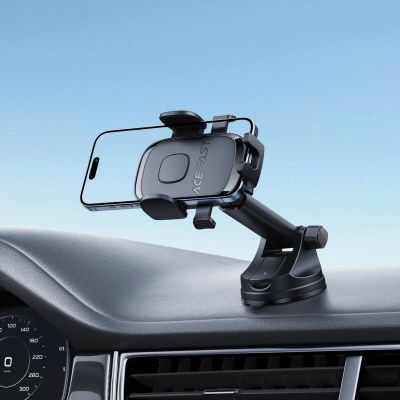 5. Acefast D57 Car Mount with Suction Cup for Dashboard/Windshield - Black