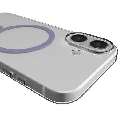5. Puro Lite Mag TPU+PC Case Compatible with MagSafe for iPhone 17 - Transparent with Pink Ring