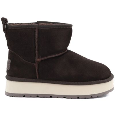 6. Women's leather ankle boots with platform, brown Big Star UU274693