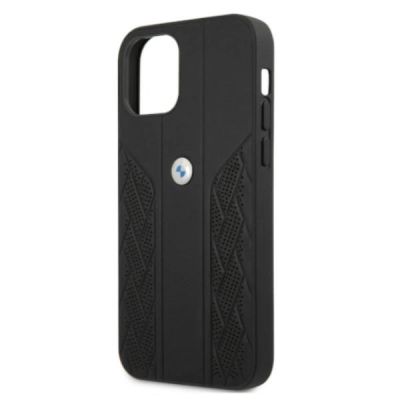 6. BMW Leather Curve Perforate Case for iPhone 12 / iPhone 12 Pro - Black
