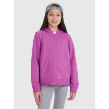 Girls' sweatshirt with a zipper and hood 4F 4FJWSS25TSWSF1706-50S