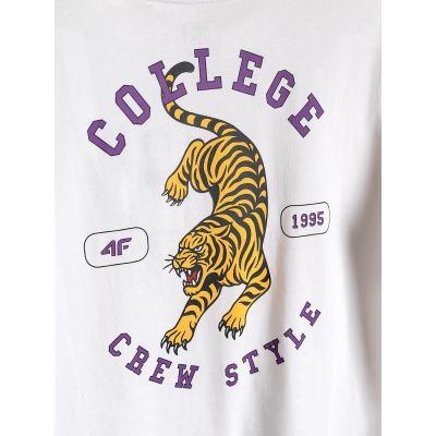 6. Boys' loose-fit printed T-shirt 4F 4FJRAW26TTSHM4527-10S