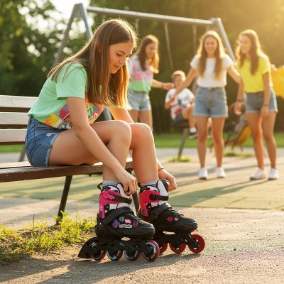 2. NA2053A VIBE PINK ROLLER SKATES SIZE S(33-36) NILS EXTREME