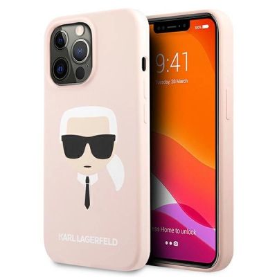 Karl Lagerfeld Silicone Karl`s Head Case for iPhone 13 Pro / 13 6.1" - Light Pink