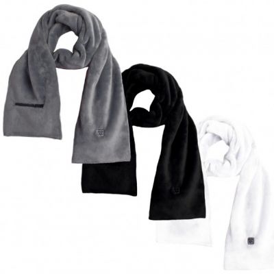 5. Glovii GA1W Body Protection Item for Winter Sports – Heated Scarf, Skiing, Snowboarding, Unisex, Polyester, White