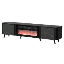 VOLARE TV cabinet 200x39x49 black/san sebastian + fireplace