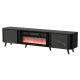 VOLARE TV cabinet 200x39x49 black/san sebastian + fireplace