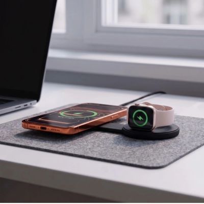 7. Tech-Protect A55 2in1 MagSafe 25W QI2.2 Wireless Charger + USB-C / USB-C Cable 100cm - Black