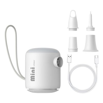 2. Baseus PocketGo Portable Rechargeable Camping Air Pump – White