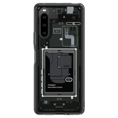 2. Spigen Ultra Hybrid Case for Sony Xperia 10 V - Dark Gray (Zero One Pattern)