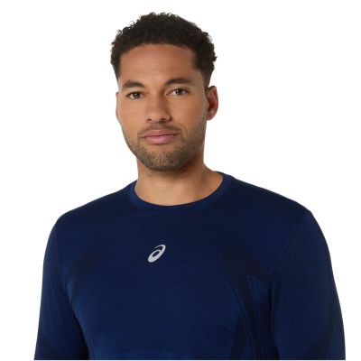 3. ASICS Road Seamless LS Top 2011D356-400 Navy Blue L