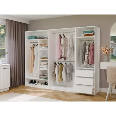 5. OPENO 2W WHITE Wardrobe, Modular Rack with 2 Hanging Rails for the Bedroom